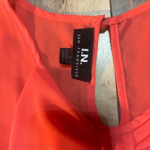 Salmon color Bow front Blouse - Picture 2 of 2